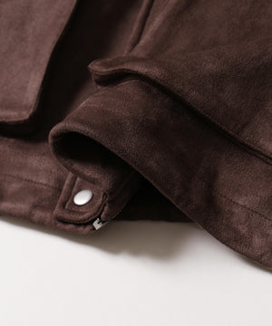 リボンポケットスウェードタッチジャケット