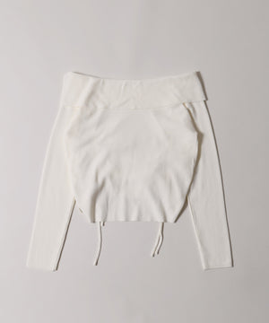 ダブルドロストスクエアネックニット