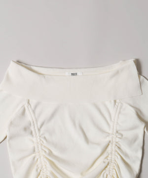 ダブルドロストスクエアネックニット