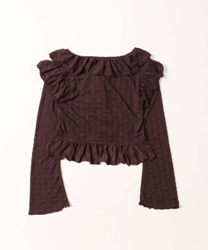 フリルレースショートカーディガン