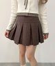スウェードタッチボックスプリーツスカート/ブラウンその他 モデル：160㎝ F着用