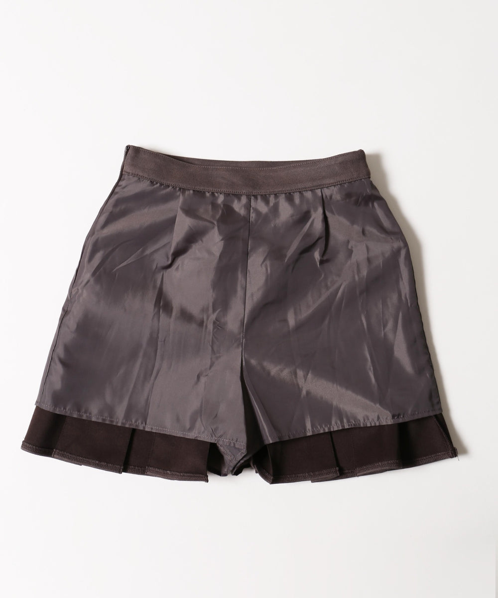 スウェードタッチボックスプリーツスカート