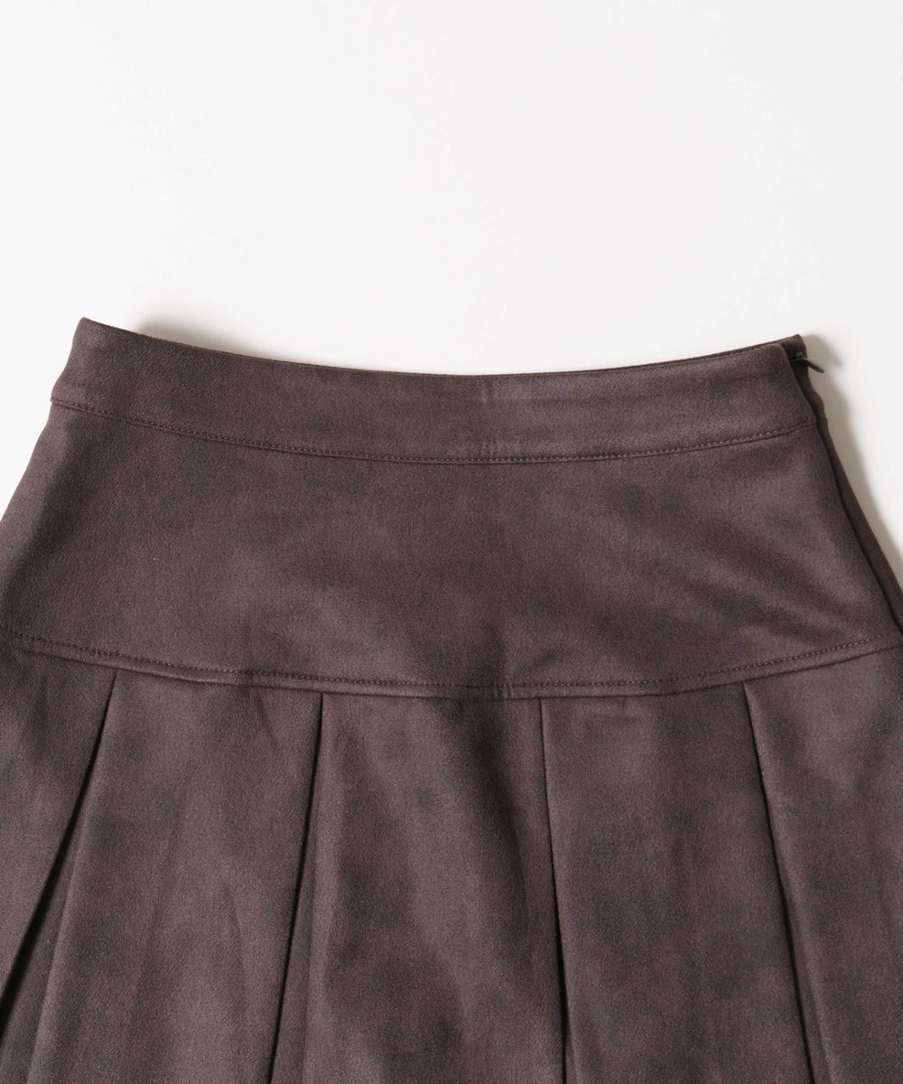 スウェードタッチボックスプリーツスカート