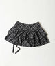 リボンデザインチェックミニスカート
