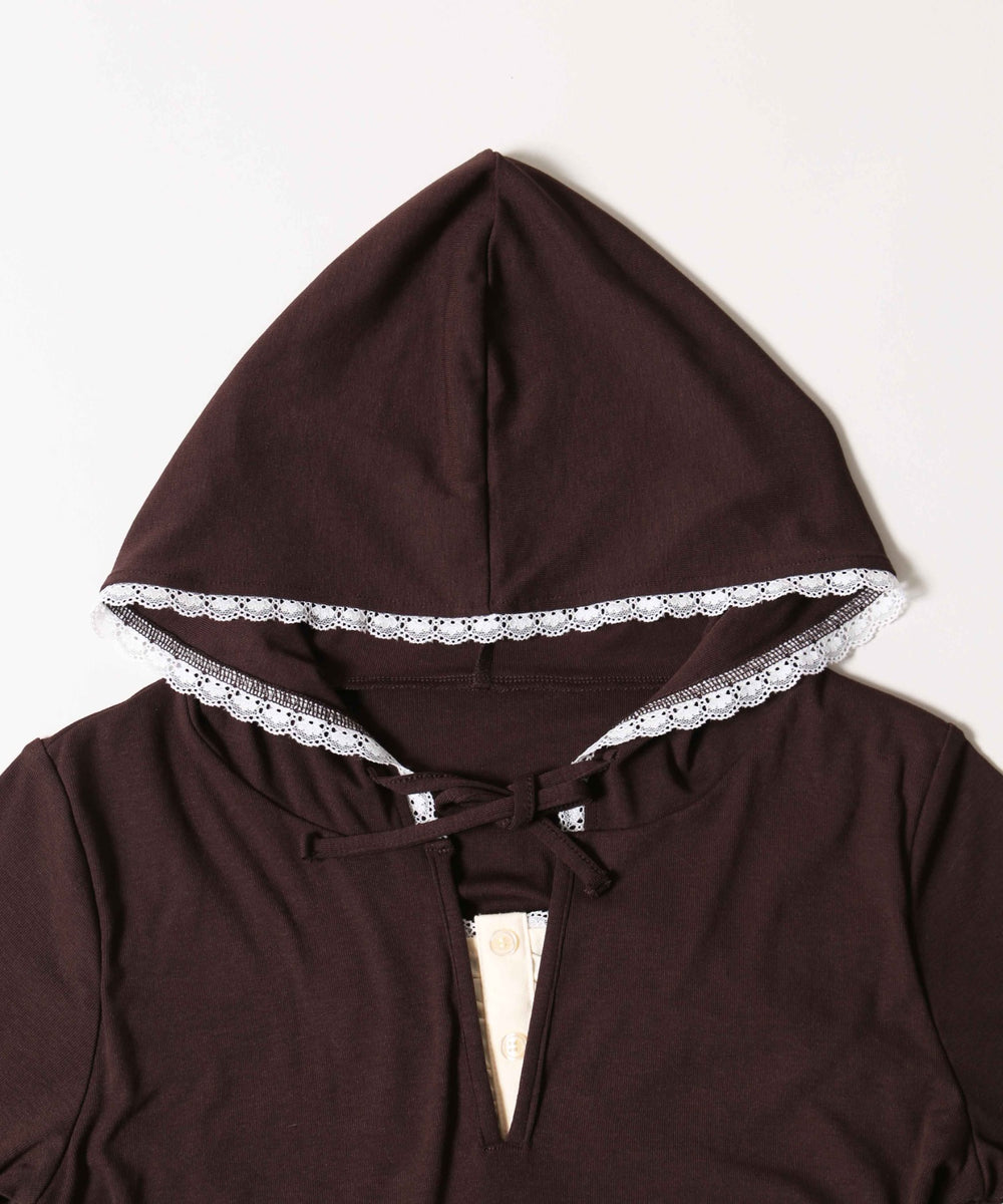 フェイクレイヤードカットパーカー