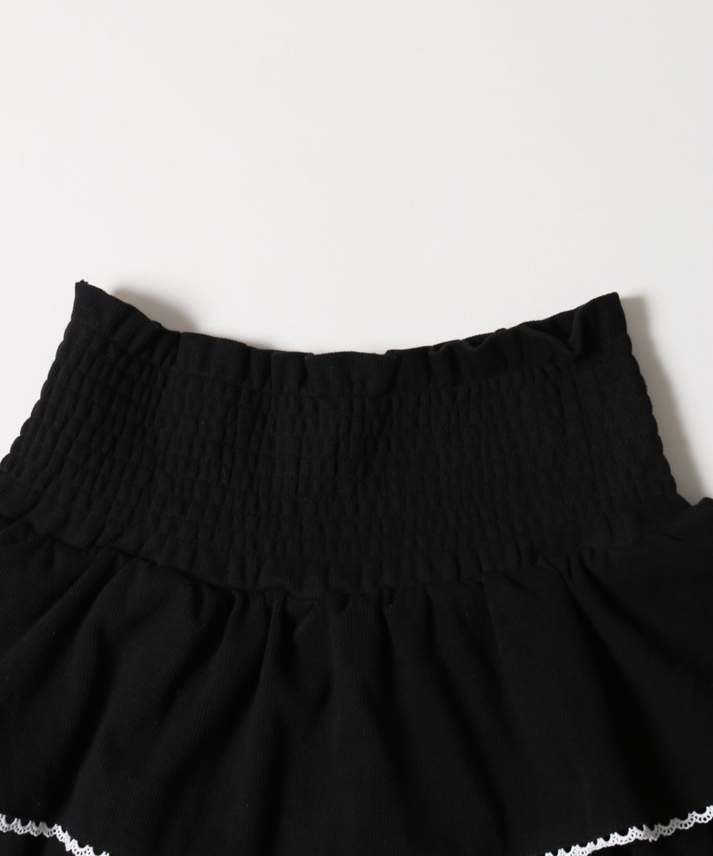 リブ2段ティアードスカート