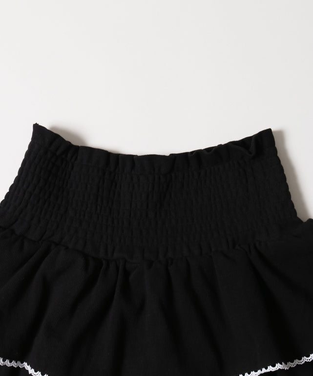 リブ2段ティアードスカート