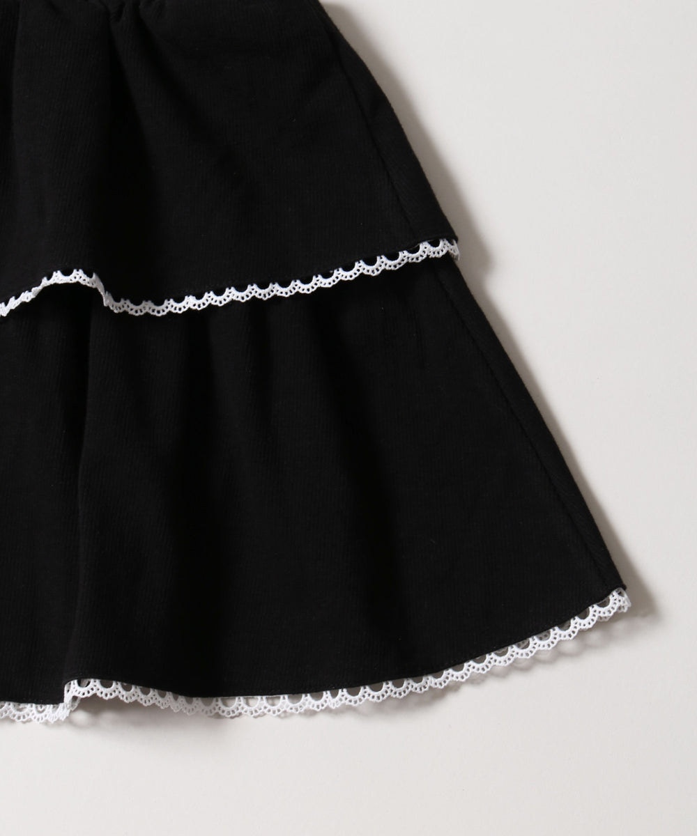 リブ2段ティアードスカート