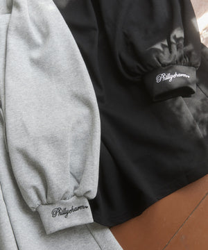 レースアップ長袖ポロワンピース