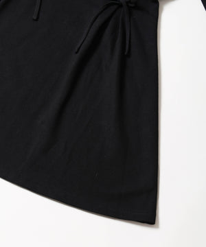 レースアップ長袖ポロワンピース