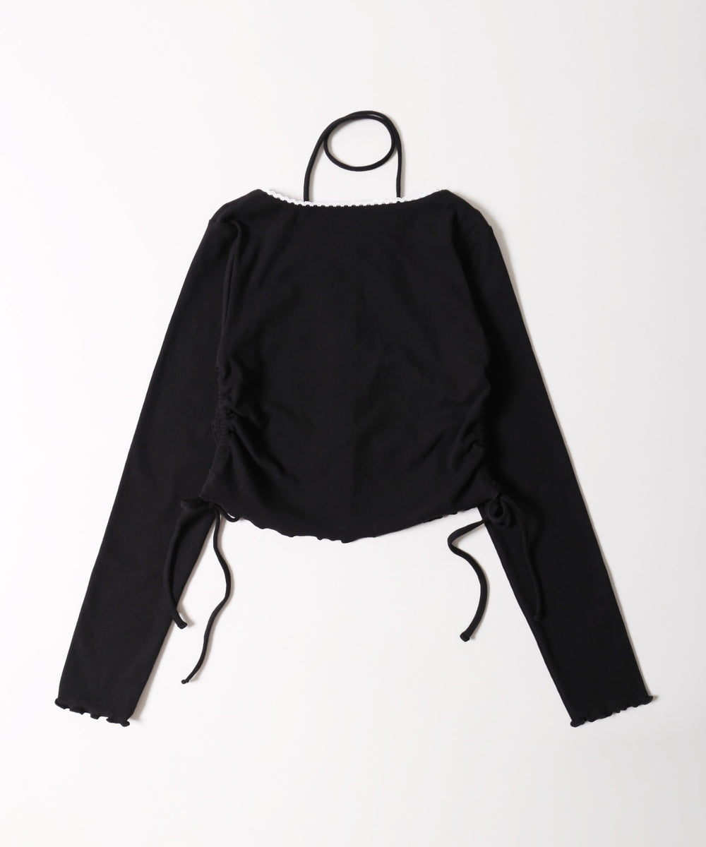 チョーカーセットレースポイントリブカーディガン