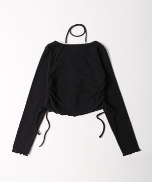 チョーカーセットレースポイントリブカーディガン