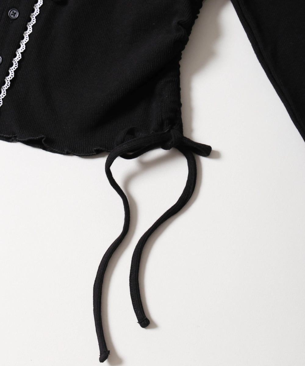 チョーカーセットレースポイントリブカーディガン