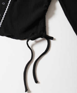 チョーカーセットレースポイントリブカーディガン