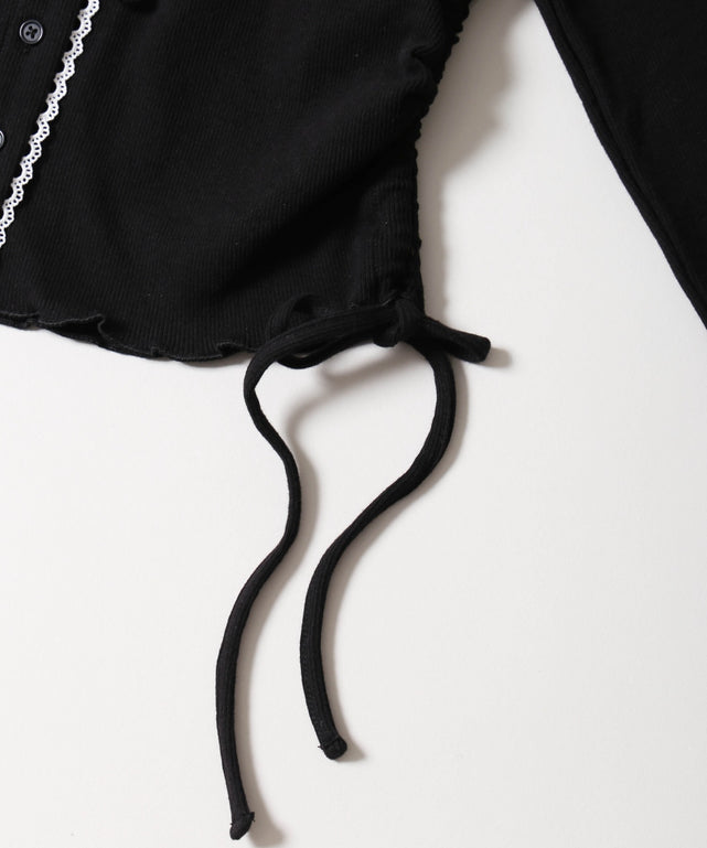 チョーカーセットレースポイントリブカーディガン