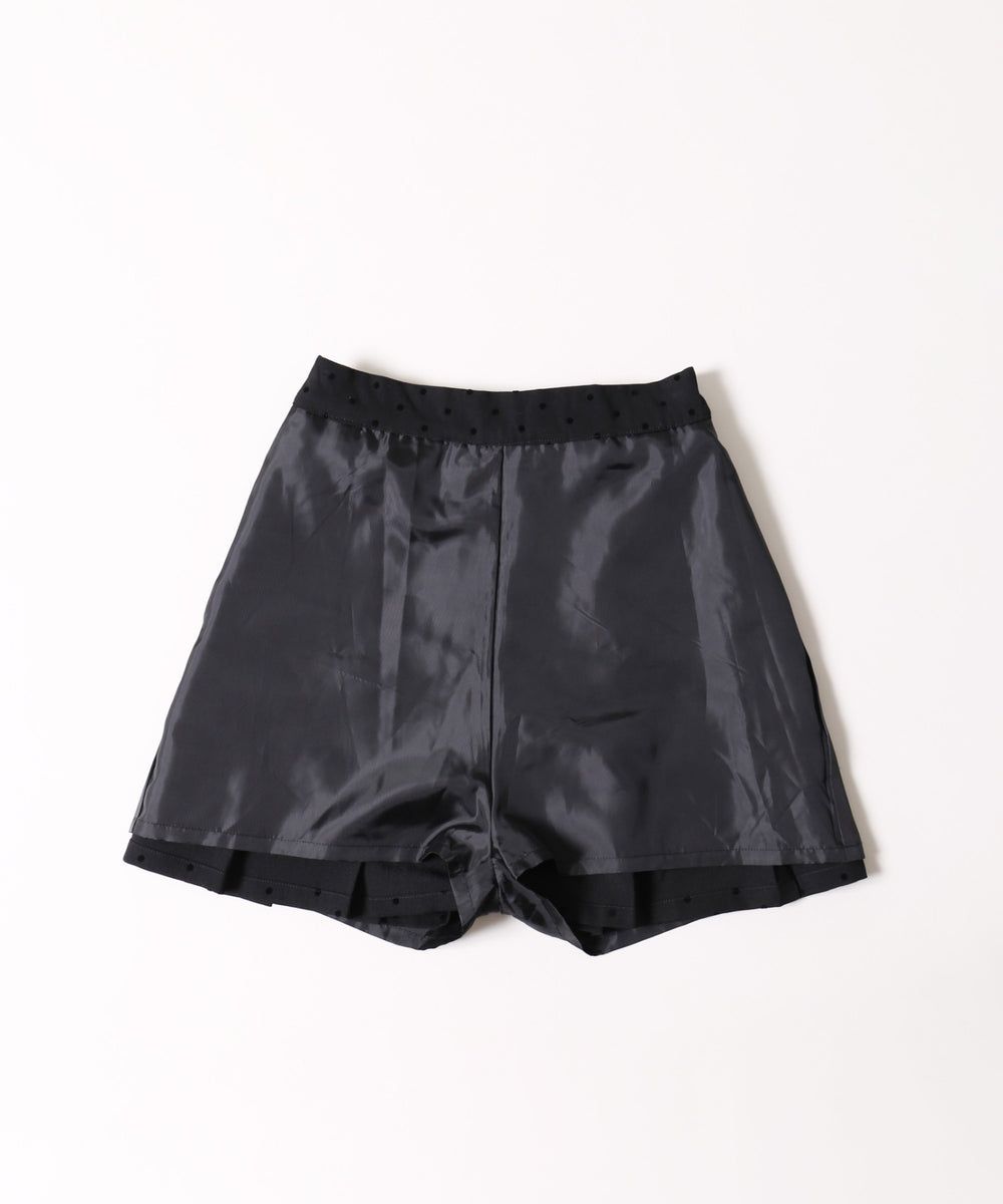 フリルウエストドットミニスカート