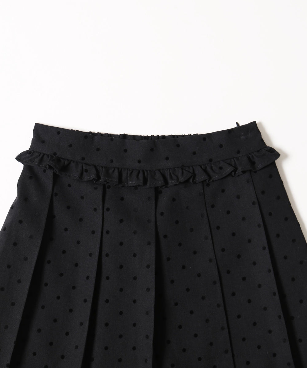フリルウエストドットミニスカート