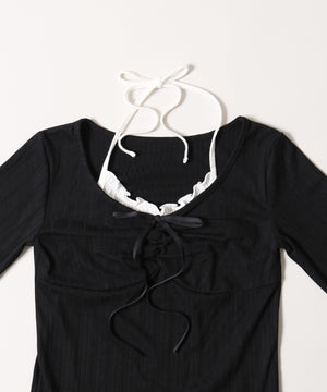 フリルヘムレイヤードトップス