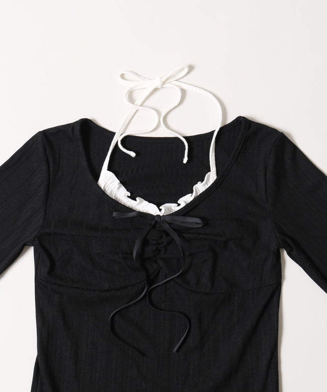 フリルヘムレイヤードトップス