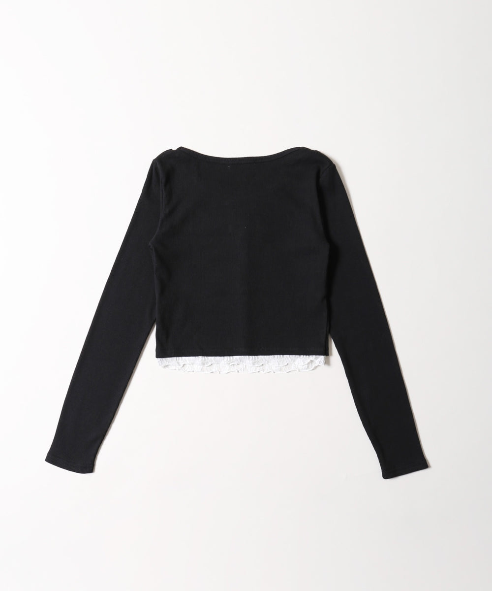 レースレイヤードトップス