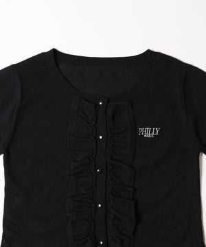 フリルニットカーディガン