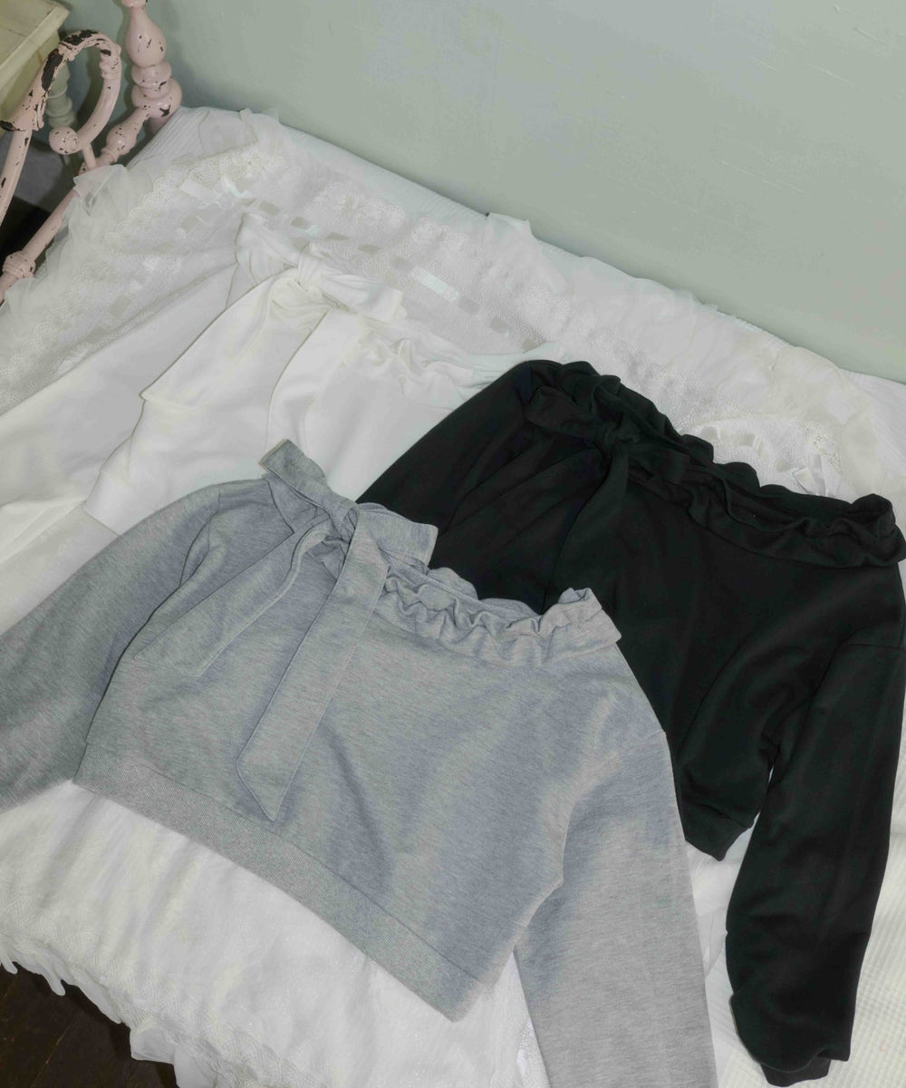 ビッグリボンワンショルスウェット