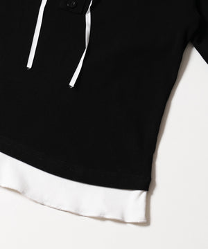 フェイクレイヤードフロントリボンロンT