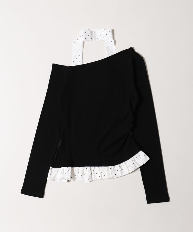 ドットチョーカーセット長袖トップス