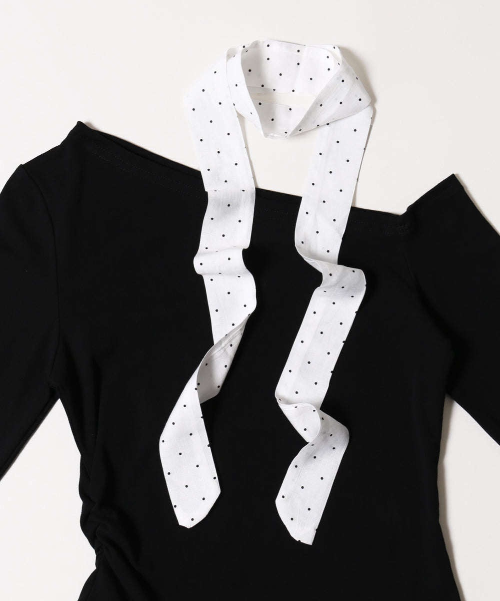 ドットチョーカーセット長袖トップス