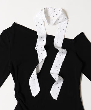 ドットチョーカーセット長袖トップス