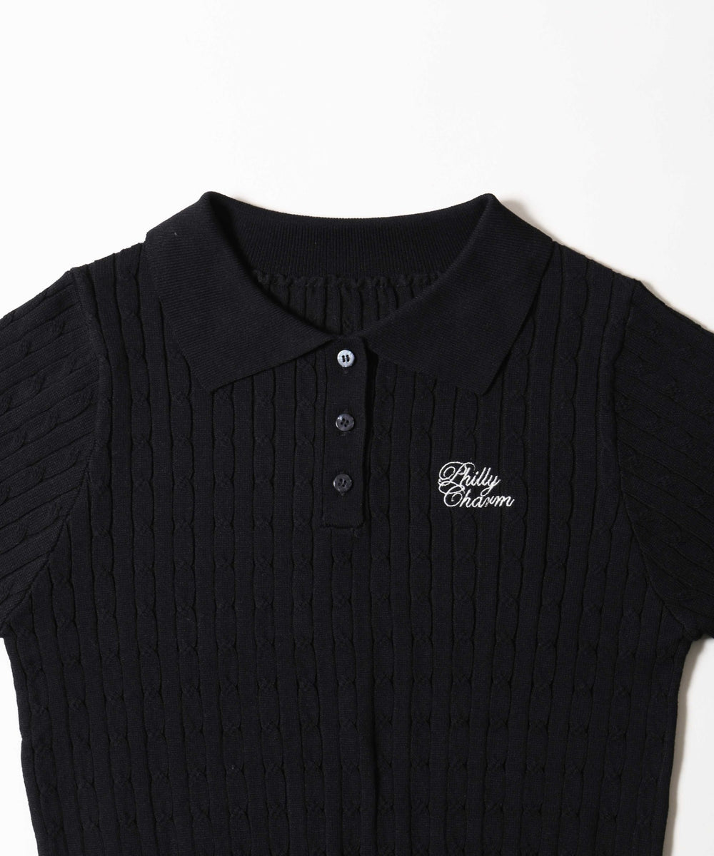 ケーブル長袖ニット