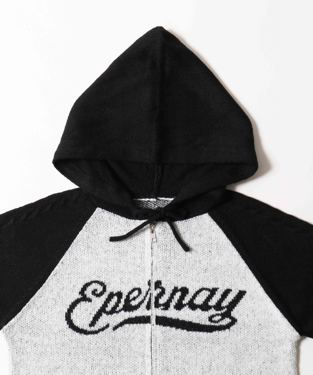 ロゴジャガードニットパーカー