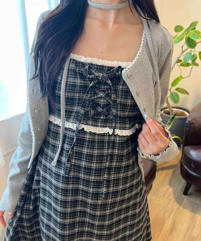 レースポイントチェックミニワンピース – WEGO ONLINE STORE