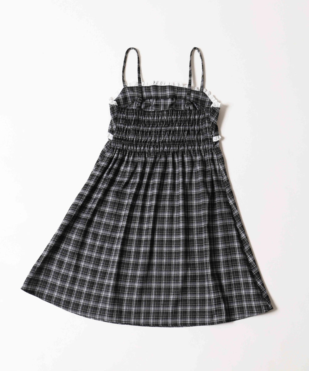 レースポイントチェックミニワンピース