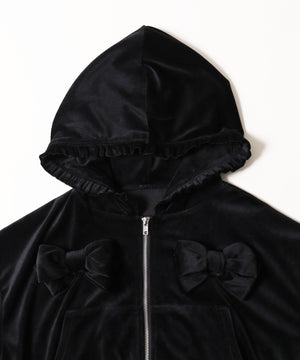リボンベロアパーカー