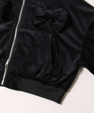 リボンベロアパーカー