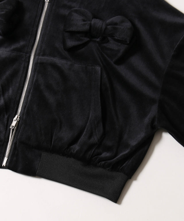 リボンベロアパーカー