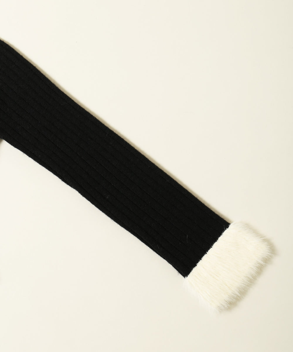 バイカラーレースアップデザインニット