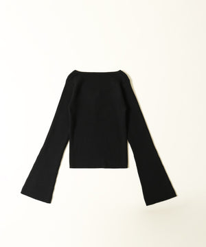 ベルスリーブレースアップニット