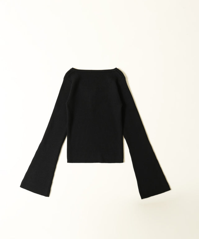 ベルスリーブレースアップニット