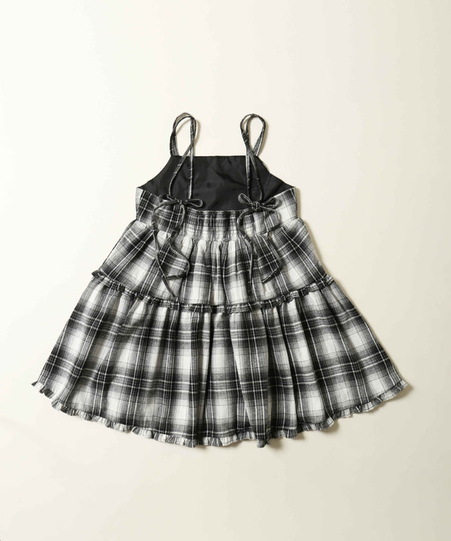 美品✨ヘイヘイ あのちゃん着用　ティアード　チェック　リボン　ワンピース　S PINK HOUSE - 美品✨ヘイヘイ あのちゃん着用 ティアード