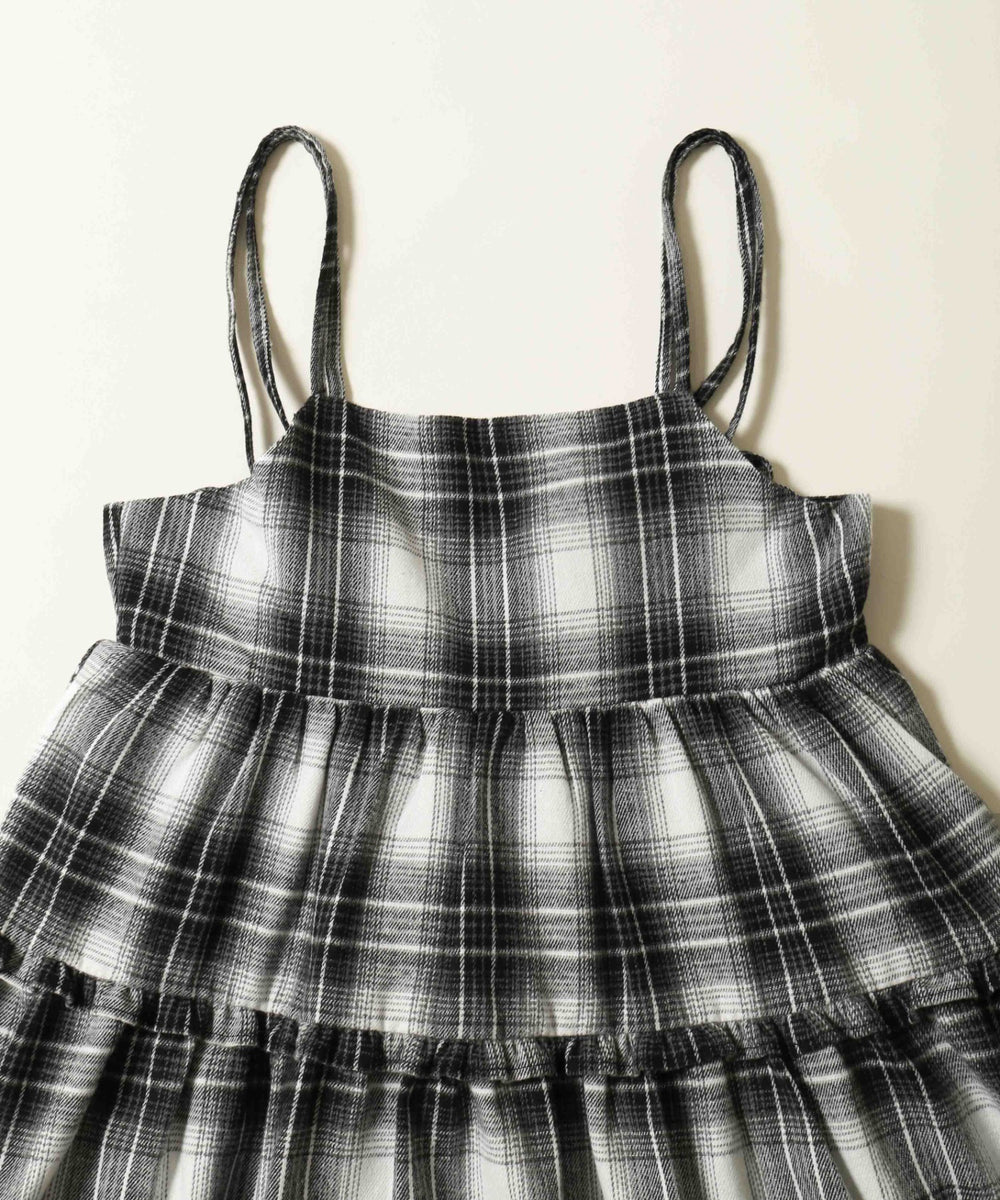 リボンチェックミニティアードワンピ