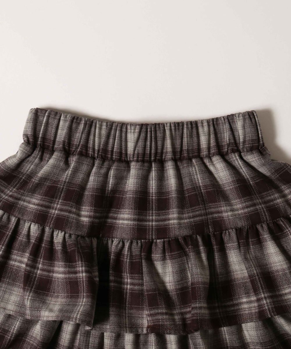 チェック2段ティアードスカート
