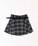 ベルト付きチェックプリーツスカート