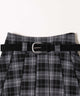 ベルト付きチェックプリーツスカート