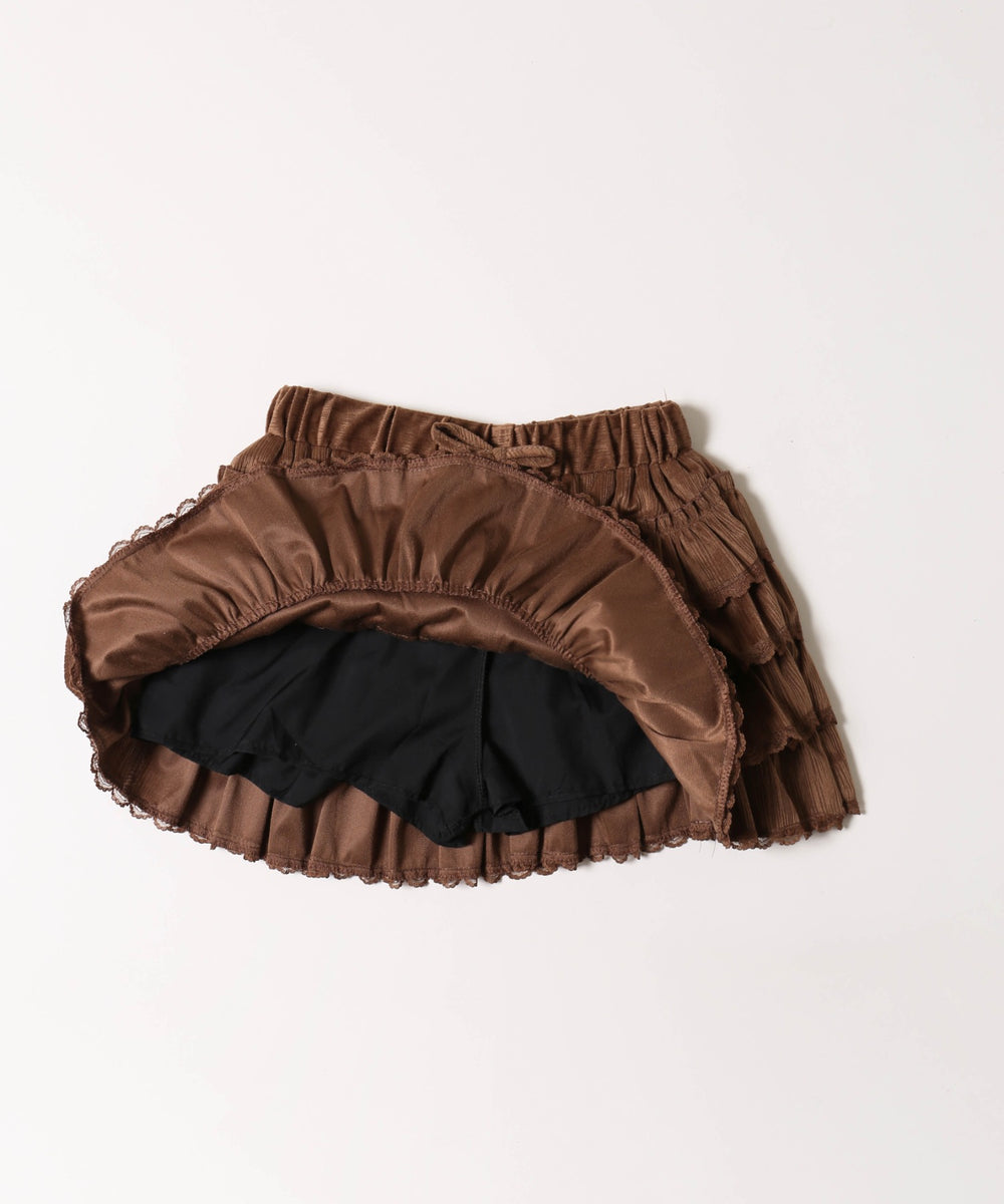 フェイクスウェードフリルミニスカート