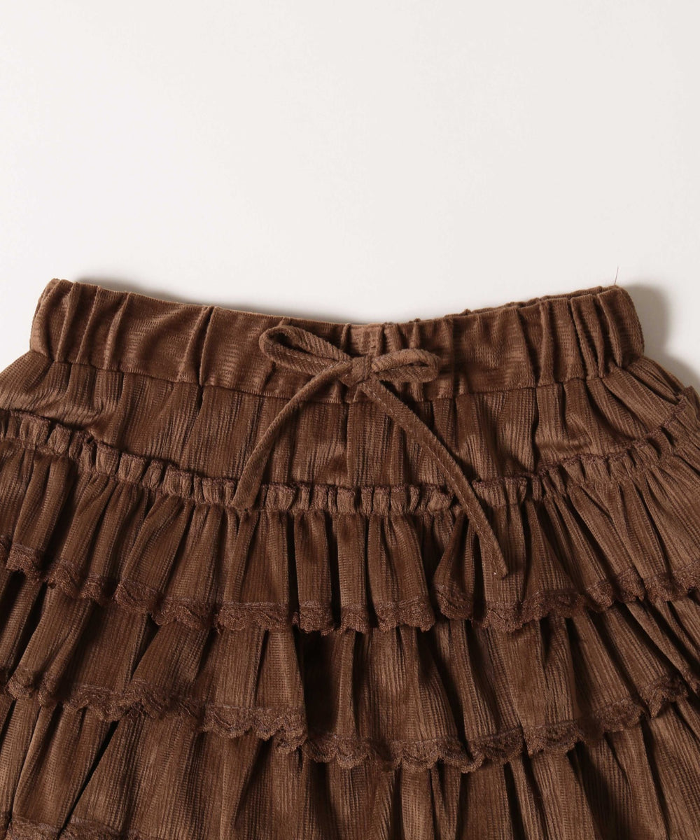 フェイクスウェードフリルミニスカート