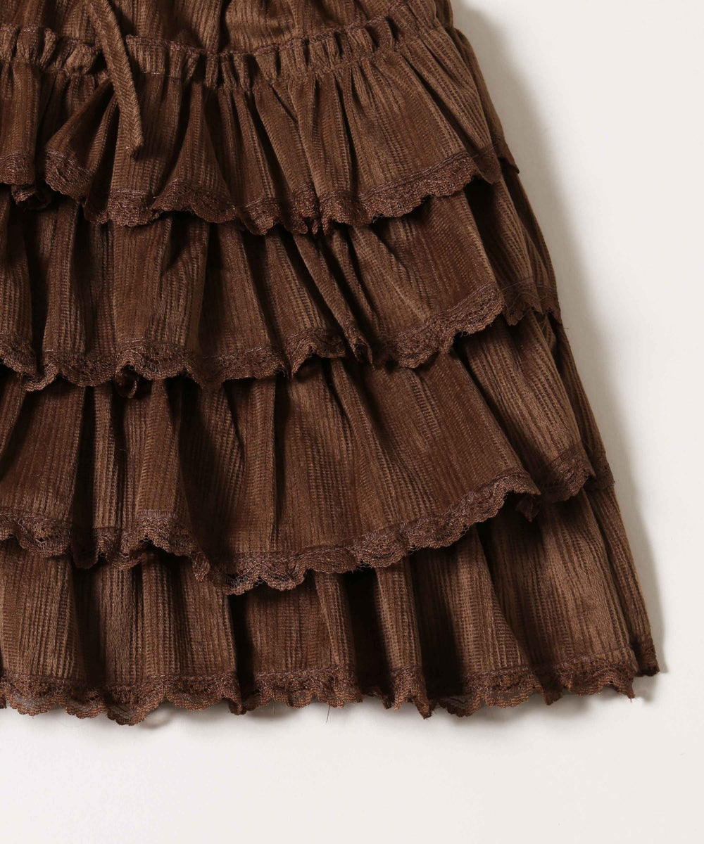 フェイクスウェードフリルミニスカート
