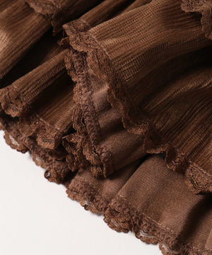 フェイクスウェードフリルミニスカート