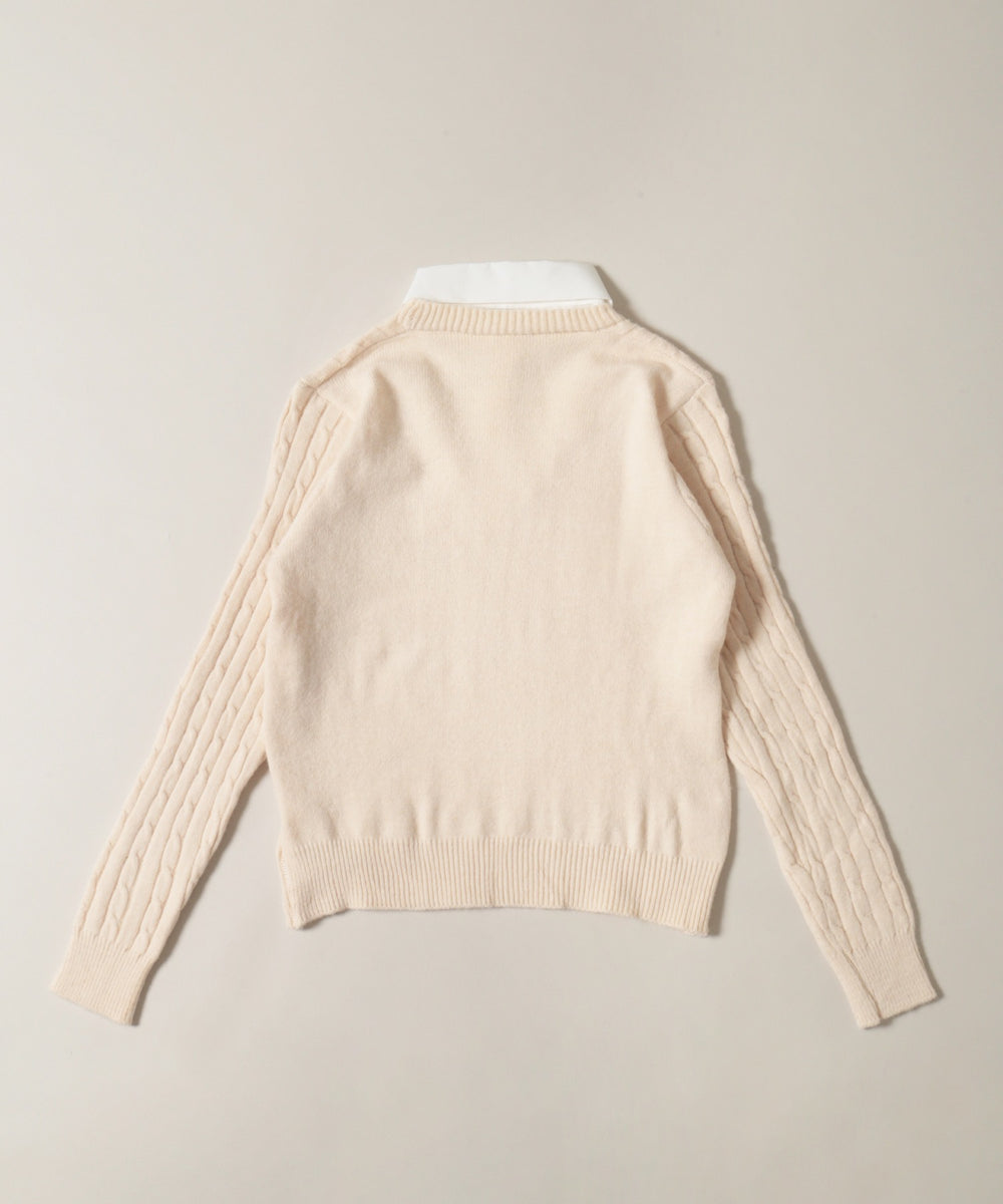 シャツドッキングケーブルニット